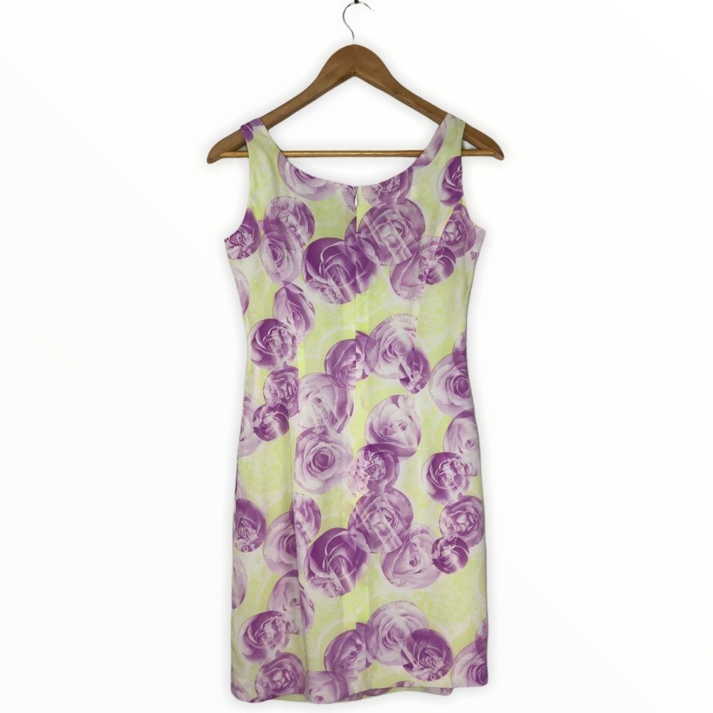 Escada Rose Sleeveless Dress and Sheer Wrap Jacket Set Floral Print - Picture 10 of 16